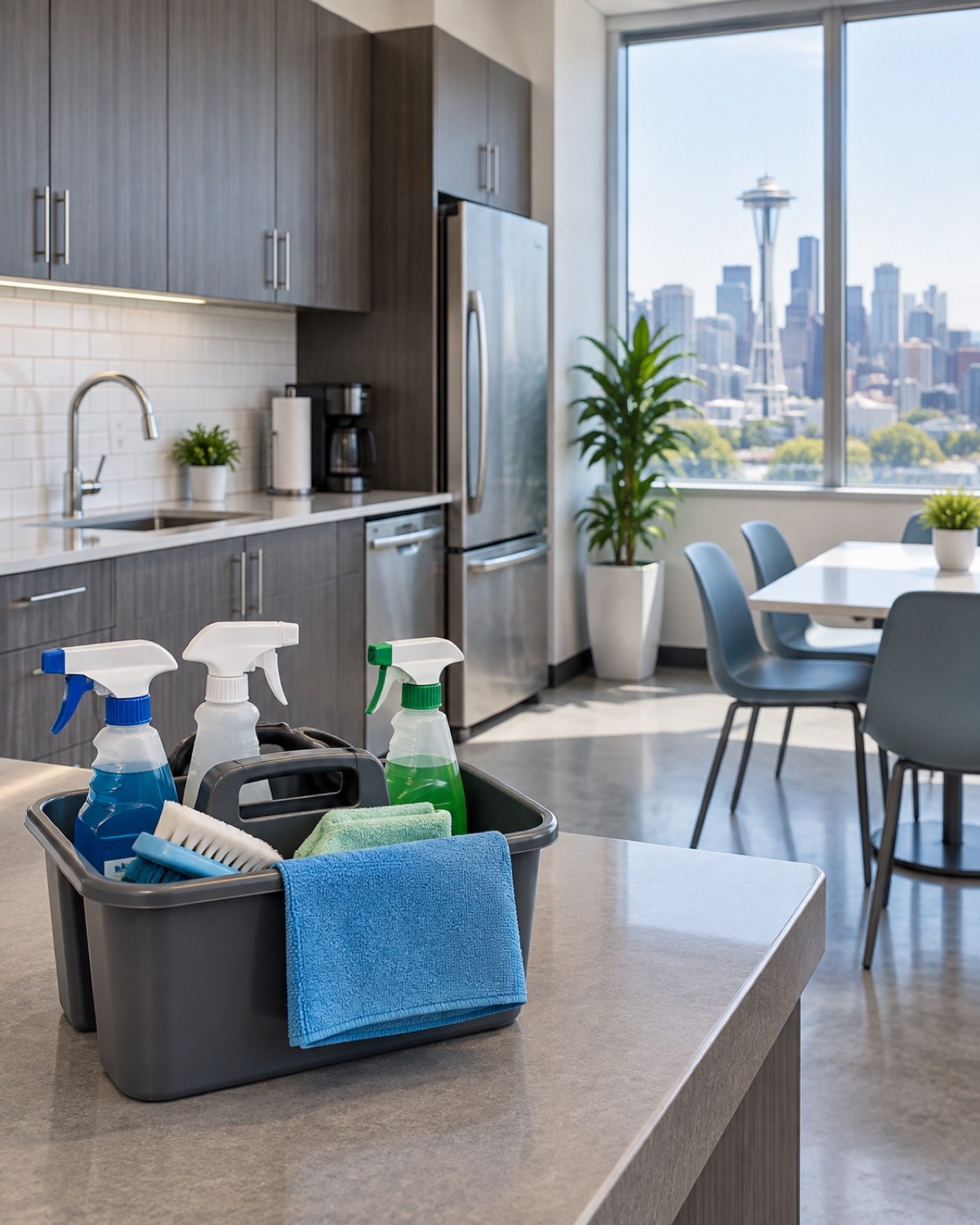 Detailed view of office cleaning results in a Seattle-area property